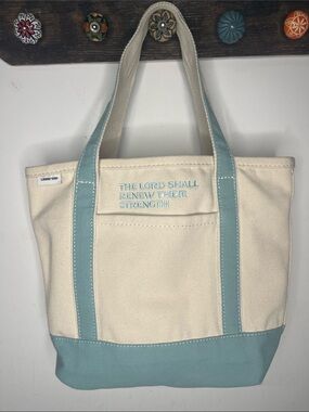 Lands End Canvas Bag like new light Blue Accent